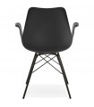 Fauteuil design noir en plastique et métal Flexline
