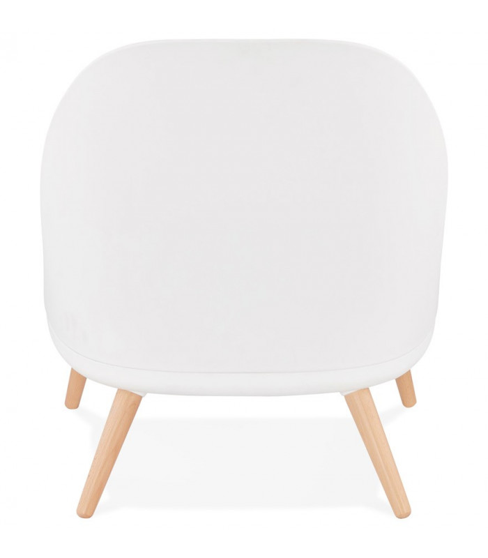 Fauteuil design blanc en plastique et tissu Evie