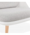 Fauteuil design blanc en plastique et tissu Evie