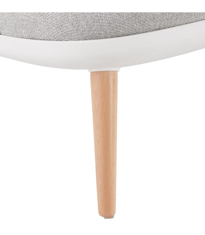 Fauteuil design blanc en plastique et tissu Evie