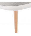 Fauteuil design blanc en plastique et tissu Evie