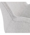 Fauteuil design gris clair en tissu et bois Claudia