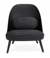 Fauteuil design noir en plastique et tissu Evie