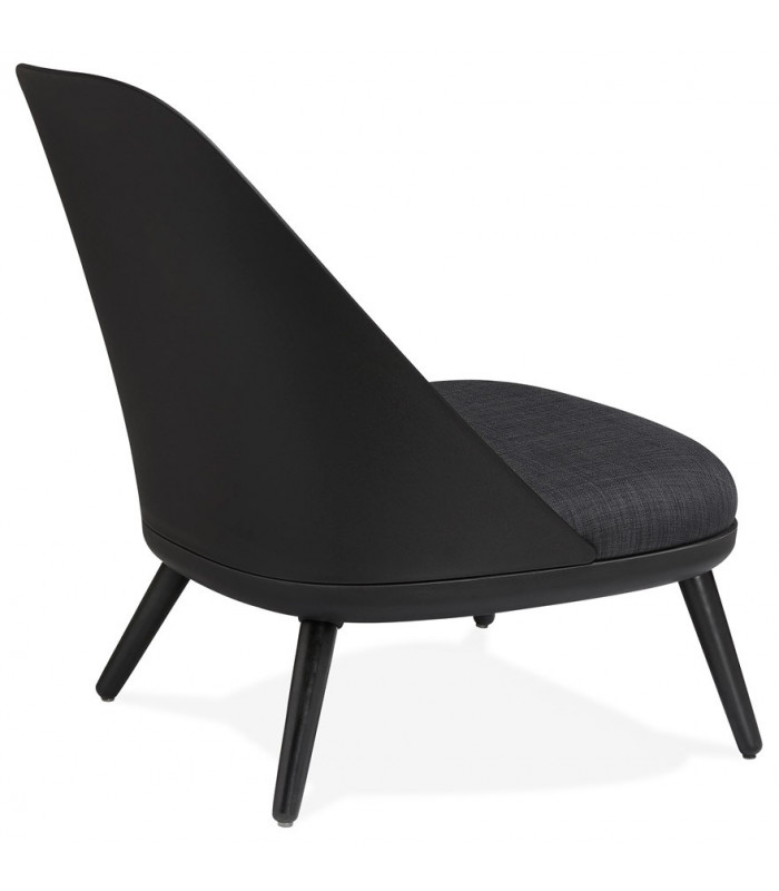 Fauteuil design noir en plastique et tissu Evie
