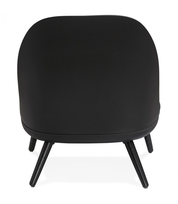 Fauteuil design noir en plastique et tissu Evie