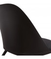 Fauteuil design noir en plastique et tissu Evie