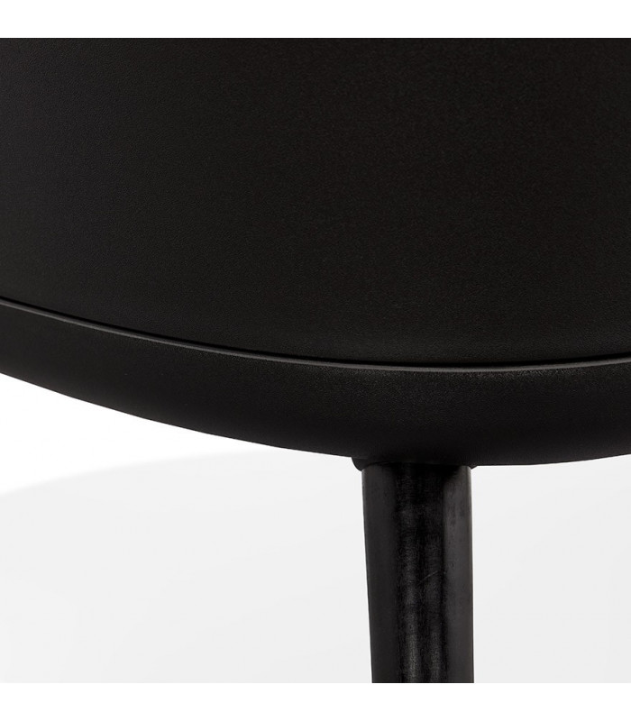 Fauteuil design noir en plastique et tissu Evie