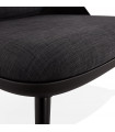 Fauteuil design noir en plastique et tissu Evie