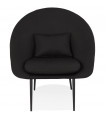 Fauteuil design noir en tissu et métal Kew