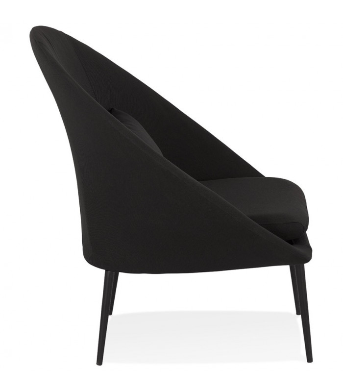 Fauteuil design noir en tissu et métal Kew