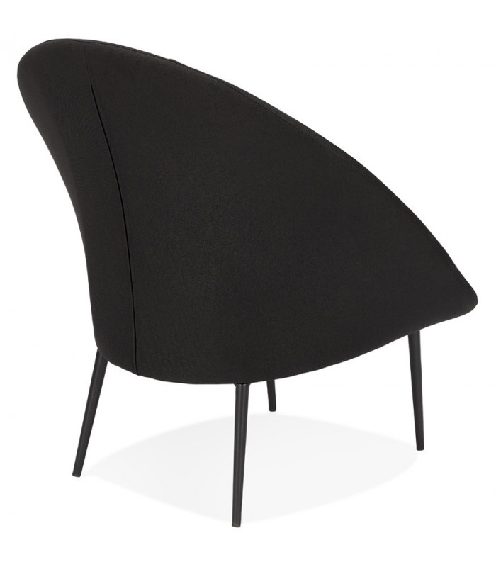 Fauteuil design noir en tissu et métal Kew