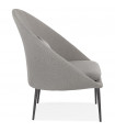 Fauteuil design gris clair en tissu et métal Kew