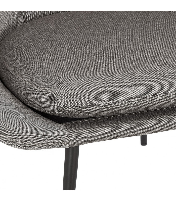 Fauteuil design gris clair en tissu et métal Kew