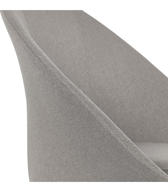 Fauteuil design gris clair en tissu et métal Kew