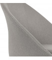 Fauteuil design gris clair en tissu et métal Kew
