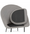 Fauteuil design gris clair en tissu et métal Kew