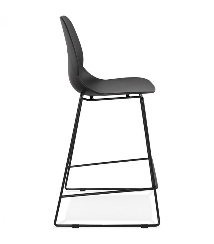 Tabouret de bar design noir en plastique et métal Reman Mini