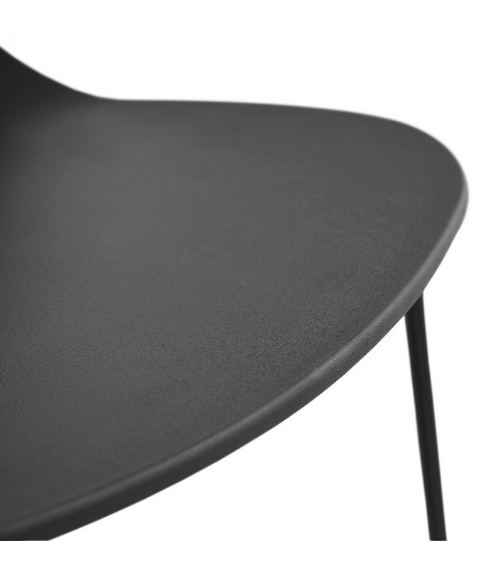 Tabouret de bar design noir en plastique et métal Reman Mini