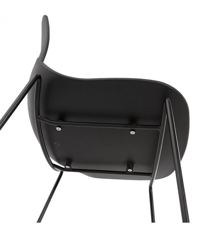 Tabouret de bar design noir en plastique et métal Reman Mini