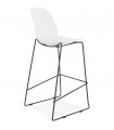 Tabouret de bar design blanc en plastique et métal Reman