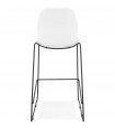 Tabouret de bar design blanc en plastique et métal Reman