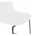 Tabouret de bar design blanc en plastique et métal Reman
