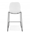 Tabouret de bar design blanc en plastique et métal Reman Mini