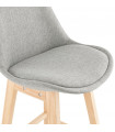 Tabouret de bar design gris en tissu et bois Leila